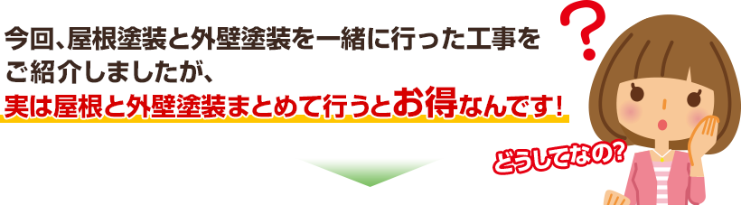 実は屋根と外壁塗装まとめて行うとお得なんです！